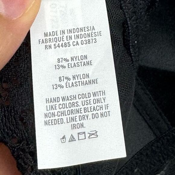 Aerie Real Happy Black Wireless Lightly Lined Candy Lace Bra Size 34C - Picture 9 of 11